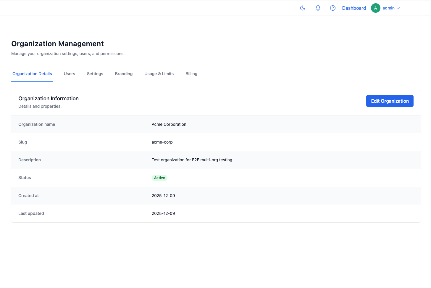 Organization Details